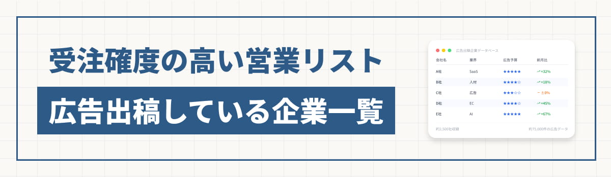 広告出稿している企業一覧リスト